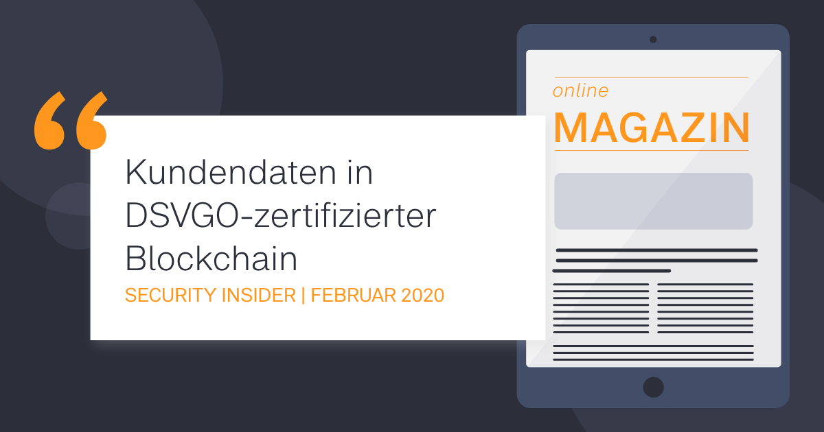 ownid im Security Insider: DSGVO-zertifiziert Blockchain