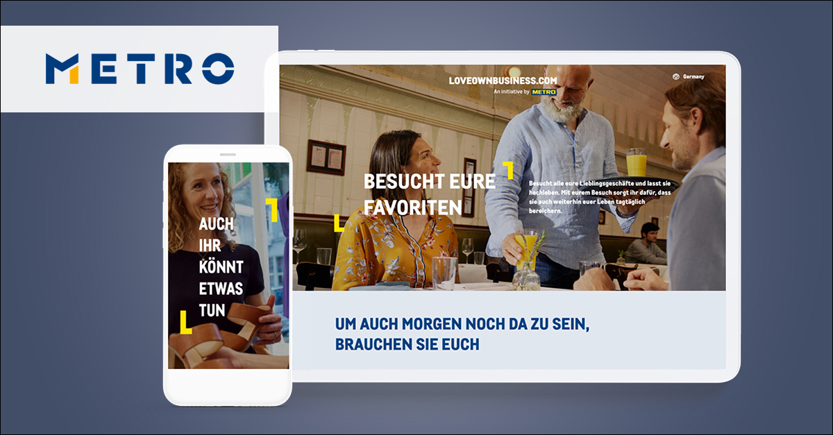 Touchpoint for global B2C campaigns in 24 countries COCUS_Website_Referenzen_Metro_Loveownbusinessday B2C Kampagnen
