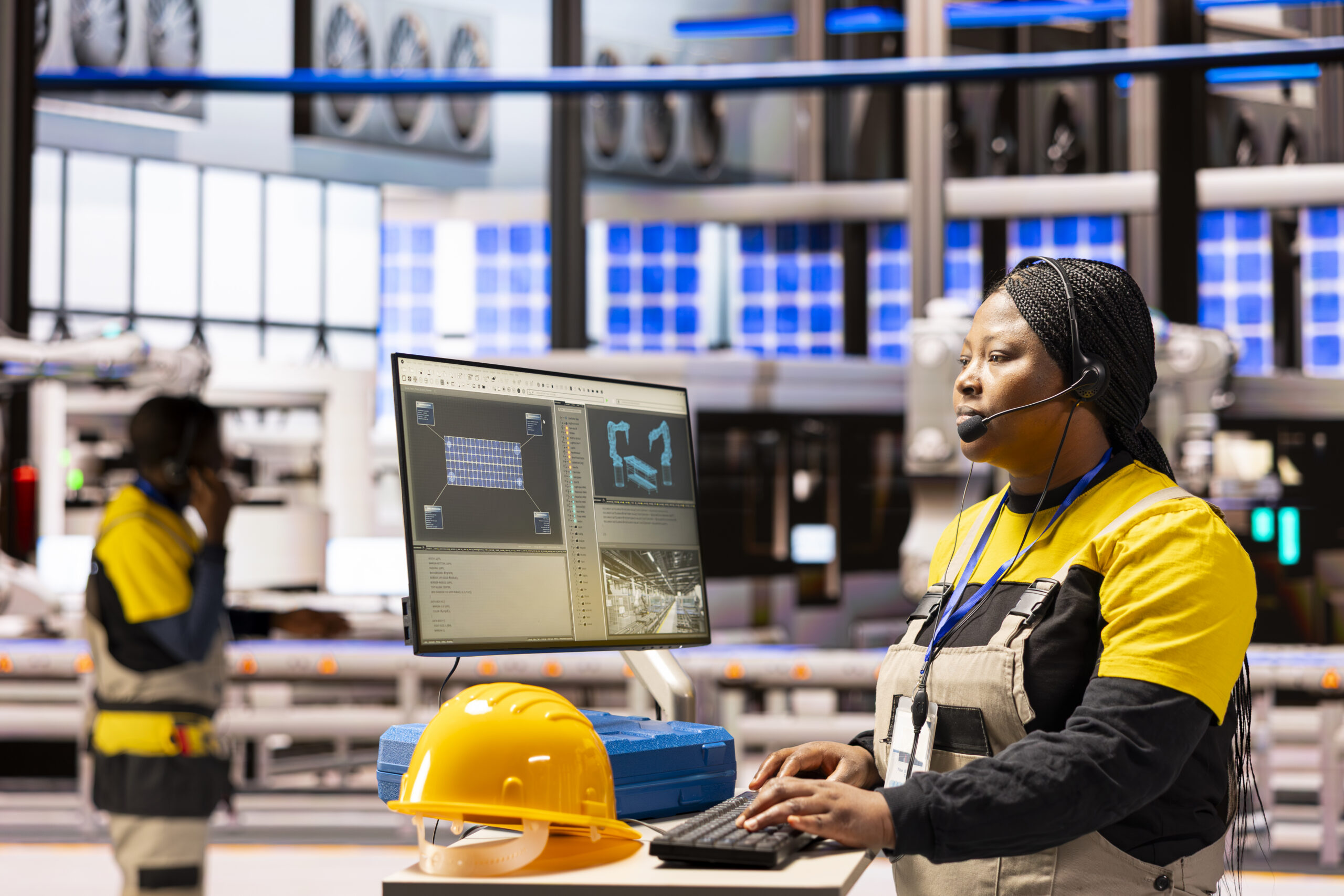 Mitarbeiterin in einer Smart Factory